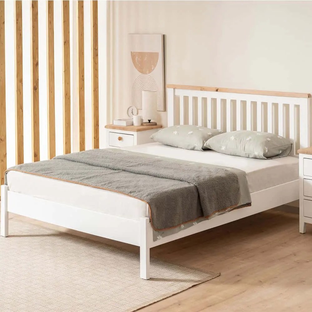 Κρεβάτι Fidan Modern Country (Για Στρώμα 120x200cm) 524ADS1503 120x200x98cm White  Semi-double