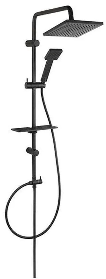 Στήλη Ντους Mε Tηλέφωνο Squerto NP24-BL 98,5cm Black Ferro Steel,Abs