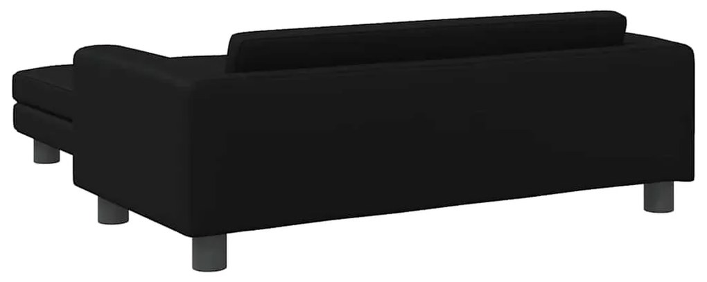 vidaXL Καναπές Παιδικός με Υποπόδιο Μαύρος 100x50x30 εκ. Συνθ. Δέρμα