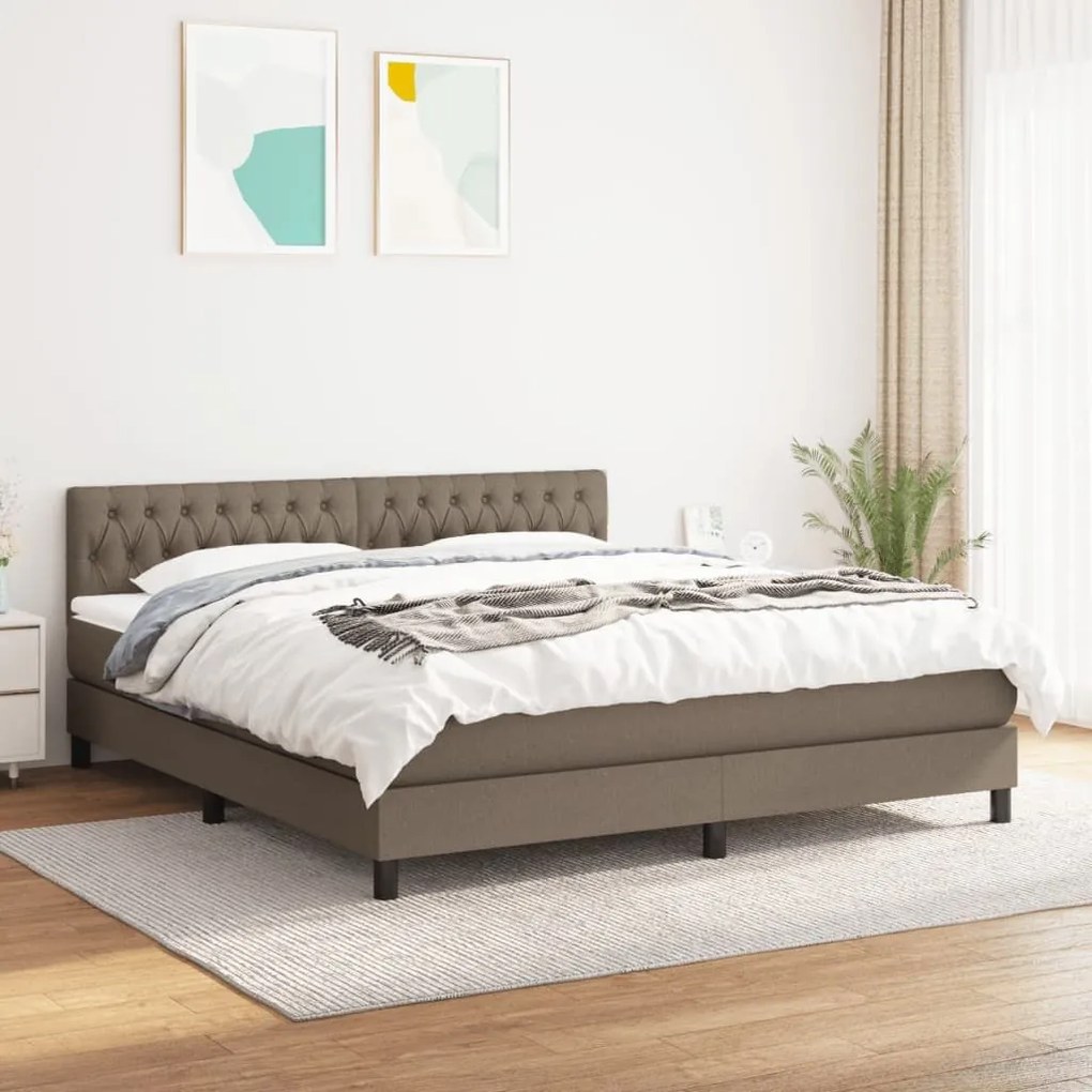 ΚΡΕΒΑΤΙ BOXSPRING ΜΕ ΣΤΡΩΜΑ TAUPE 180X200 ΕΚ. ΥΦΑΣΜΑΤΙΝΟ 3140317