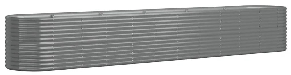 vidaXL Ζαρντινιέρα Γκρι 440x80x68 εκ. Γαλβανισμένος χάλυβας