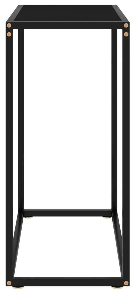 Τραπέζι Κονσόλα Μαύρο 60 x 35 x 75 εκ. από Ψημένο Γυαλί - Μαύρο