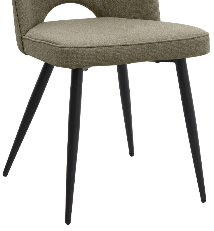 Καρέκλα τραπεζαρίας Christy Megapap λαδί ύφασμα - μεταλλικό μαύρο πόδι 47x59x90εκ.