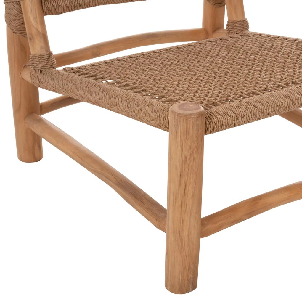 Καρέκλα LONDER C5986 Ξύλο TEAK σε Φυσικό και Συνθετικό Rattan 63x77x77Υ εκ. 63x77x77 εκ.
