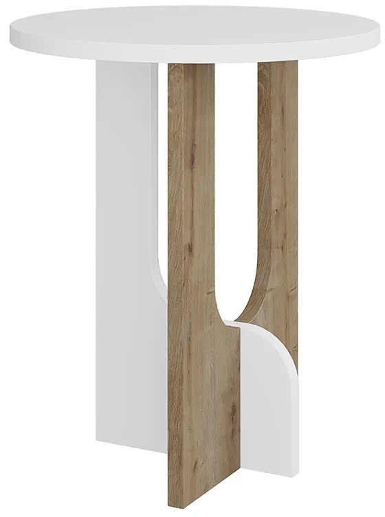 Βοηθητικό τραπέζι Luna λευκό-φυσικό Φ40x47 εκ Model: 119-001112