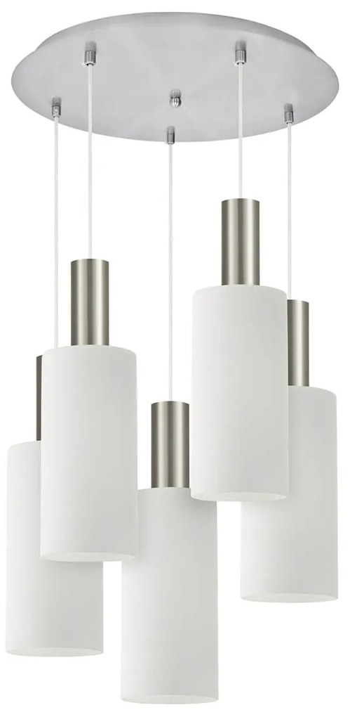 Φωτιστικό Οροφής Πολύφωτο Homelighting 77-8475 Nickel/White
