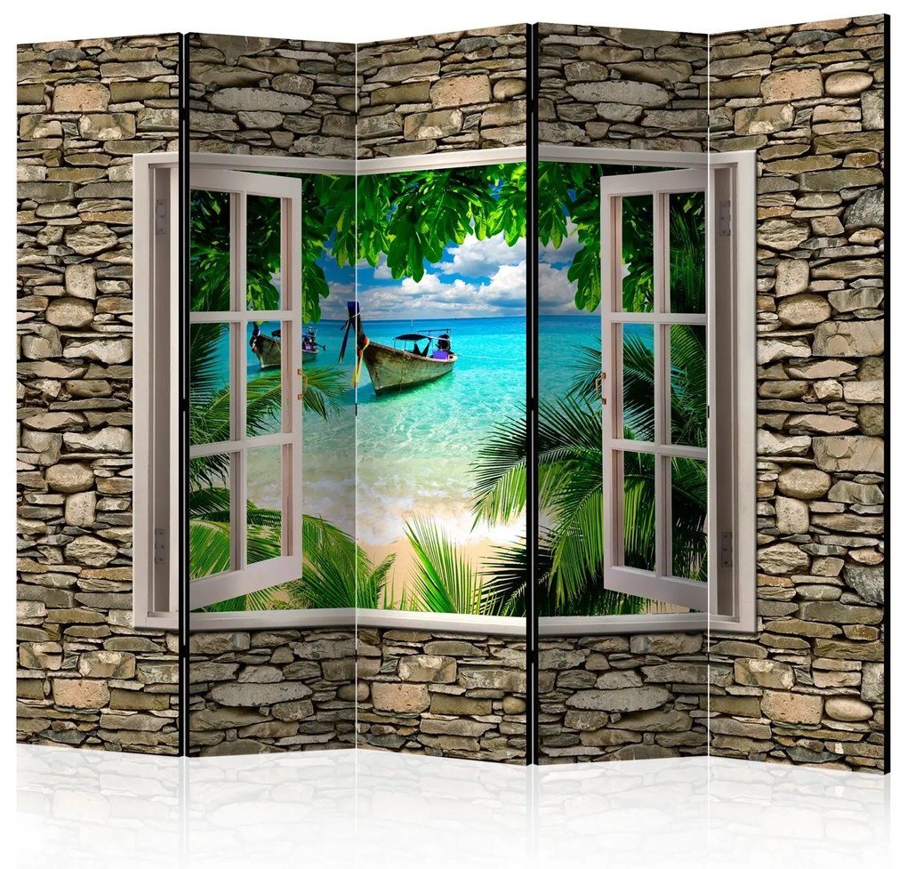 Διαχωριστικό με 5 τμήματα - Tropical Beach II [Room Dividers] 225x172