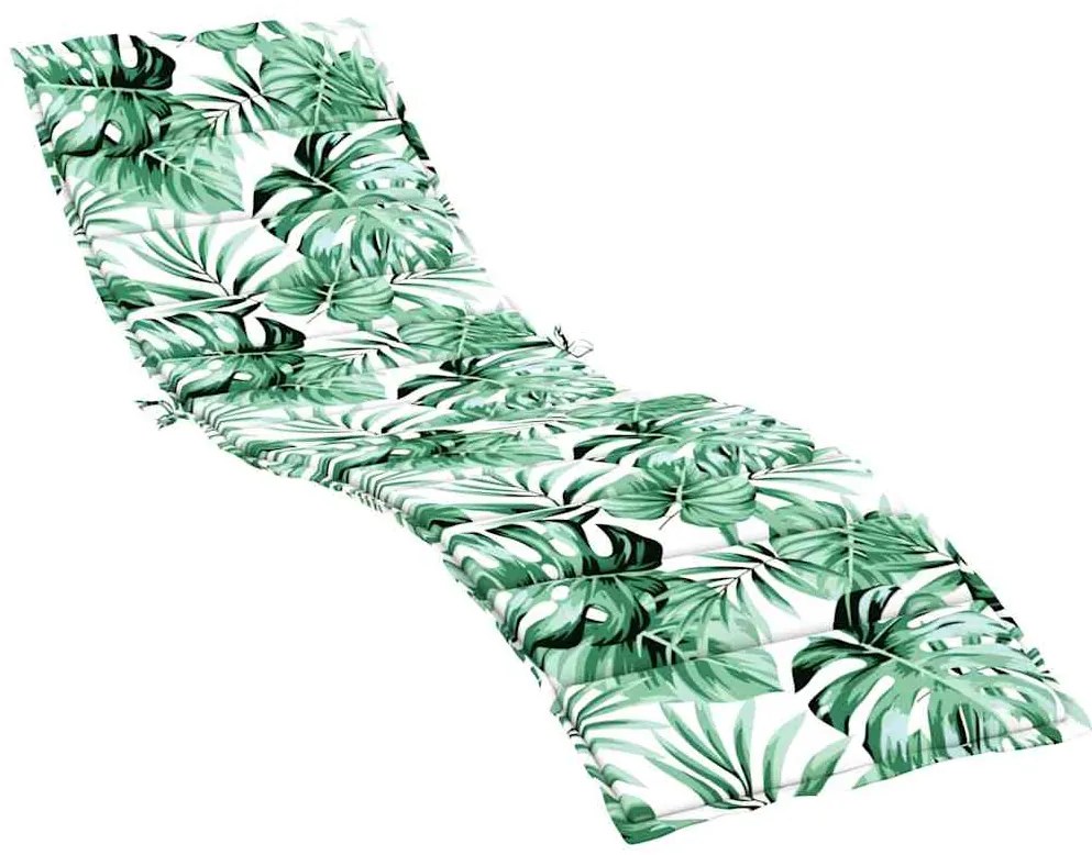 vidaXL Μαξιλάρι Ξαπλώστρας Ήλιου Floral Πράσινο 200 x 70 x 4 εκ.