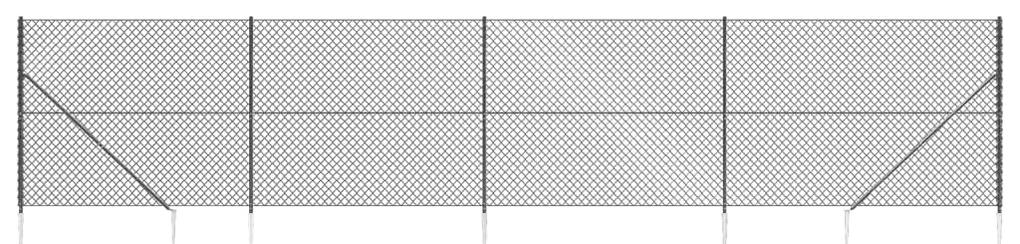 vidaXL Συρματόπλεγμα Περίφραξης Ανθρακί 2 x 10 μ. με Καρφωτές Βάσεις