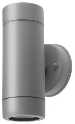 Απλίκα Τοίχου Στρογγυλή 2xGU10 9W IP44 Πλαστικό Φ6 Up&amp;Down ΦOS_ME-21-0216-10-Γκρι 21-0216-10