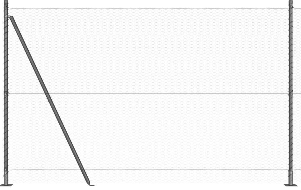vidaXL Hexagon Fence Γκρι 1.6x100 m Χάλυβας