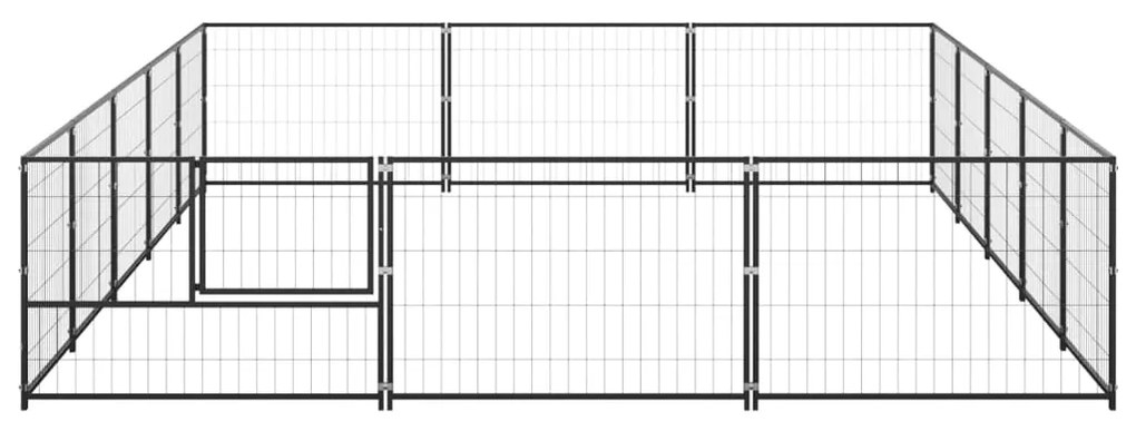 vidaXL Σπιτάκι Σκύλου Μαύρο 15 μ² Ατσάλινο