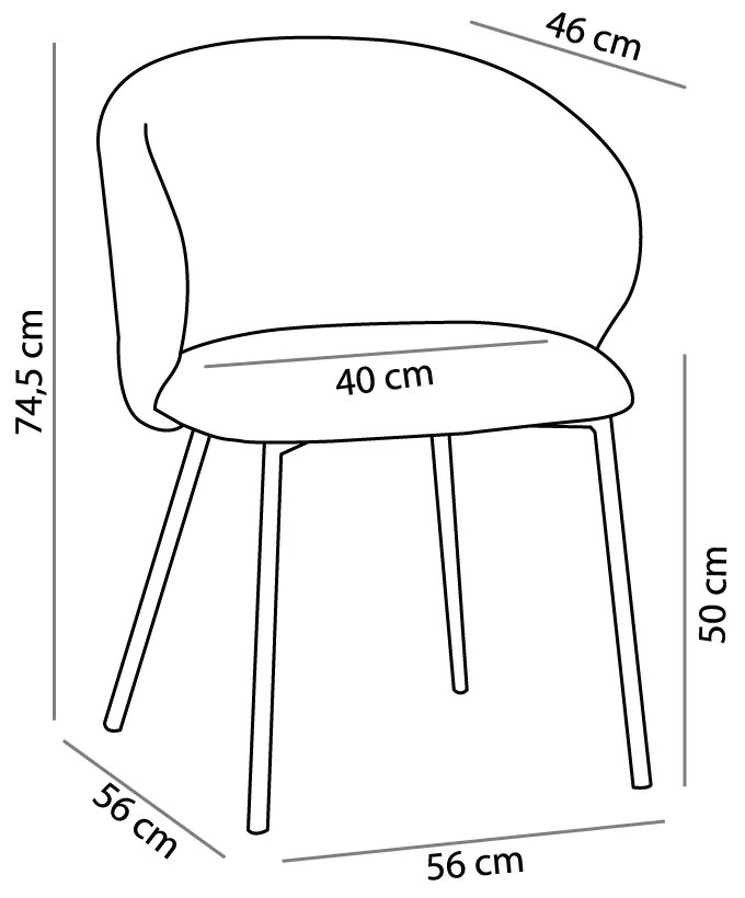 KIRA ΚΑΡΕΚΛΑ ΓΚΡΙ ΑΝΟΙΧΤΟ 56x56xH74,5cm - 03-1057