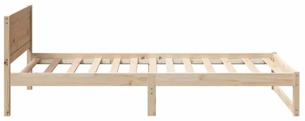 vidaXL Σκελετός Κρεβατιού Καφέ 90 x 190 cm Μασίφ ξύλο πεύκου