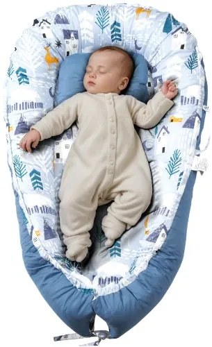 VEVOR Baby Lounger 100% Cotton Newborn Nest Sleeper with Headrest and 2 Covers