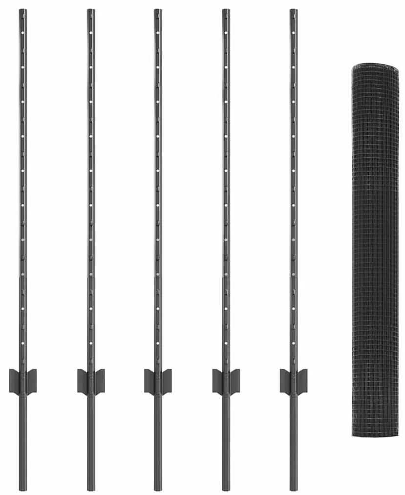 vidaXL Τεντώτο με στήριγμα Γκρι 1 x 10 m Ατσάλι