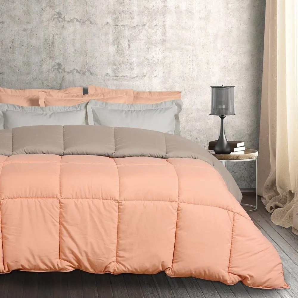 Πάπλωμα Happy 9641 Terracotta-Dark Grey Das Home Υπέρδιπλο 220x240cm Microfiber