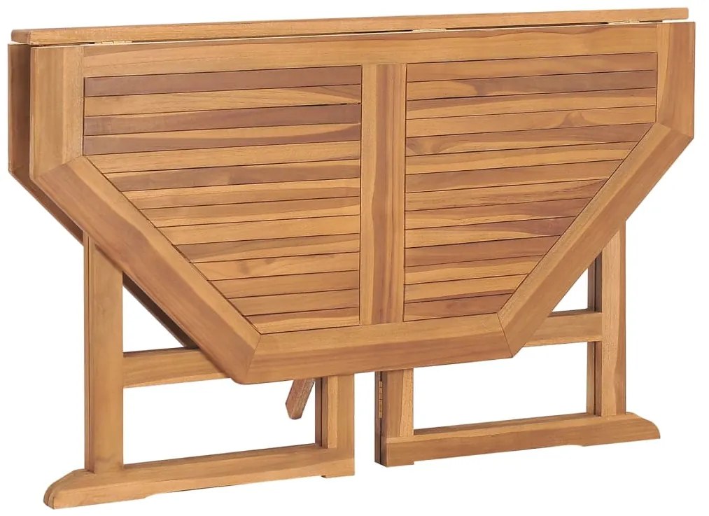 vidaXL Τραπεζαρία Κήπου Πτυσσόμενη 110x110x75 εκ. από Μασίφ Ξύλο Teak