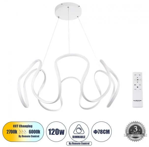 Κρεμαστό Φωτιστικό Οροφής LED 120W 13440lm TARANTULA Globostar 61395 Λευκό