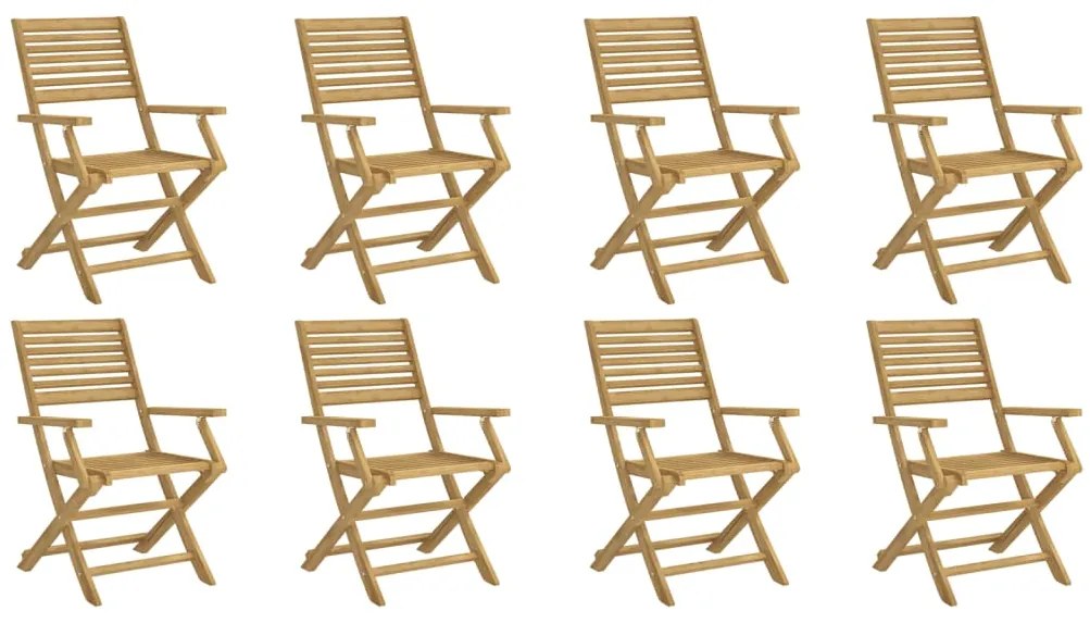 vidaXL Καρέκλες Κήπου Πτυσσόμενες 8 τεμ 54,5x61,5x86,5 εκ Μασίφ Ακακία