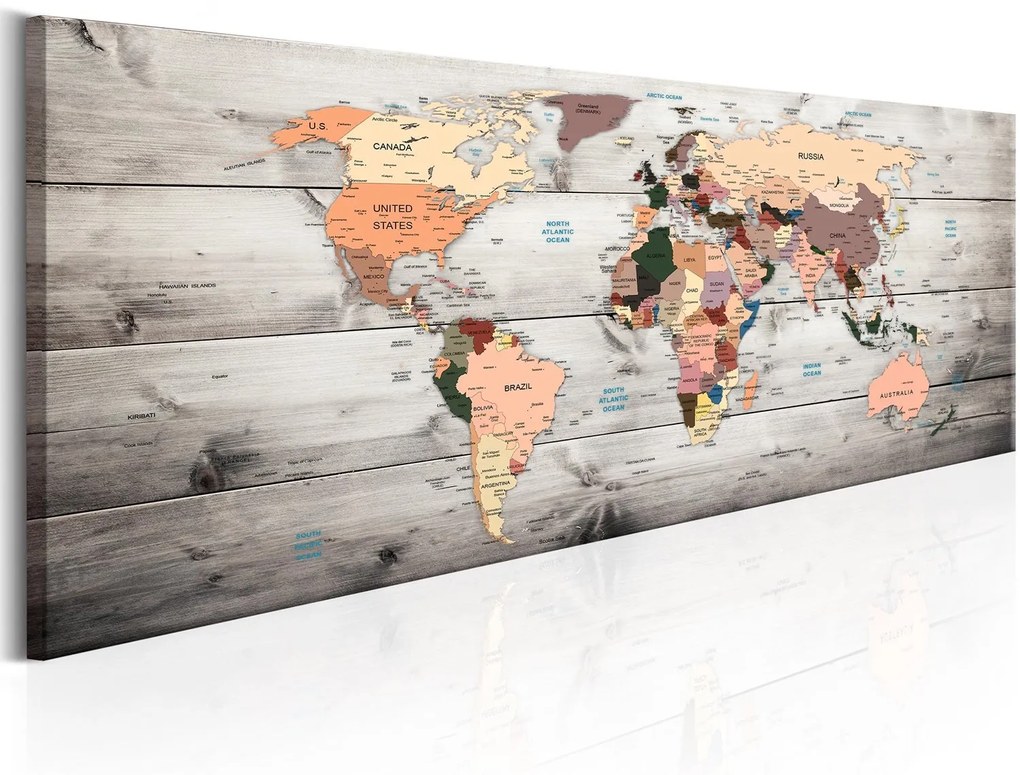 Πίνακας - World Maps: Wooden Travels 135x45