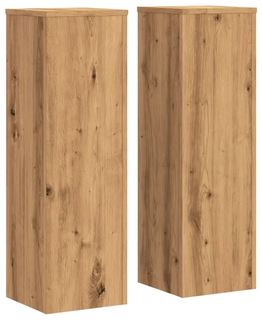 vidaXL Βάσεις Φυτών 2 τεμ. Αρτισιανή Δρυς 25x25x80 εκ. Επεξ. Ξύλο