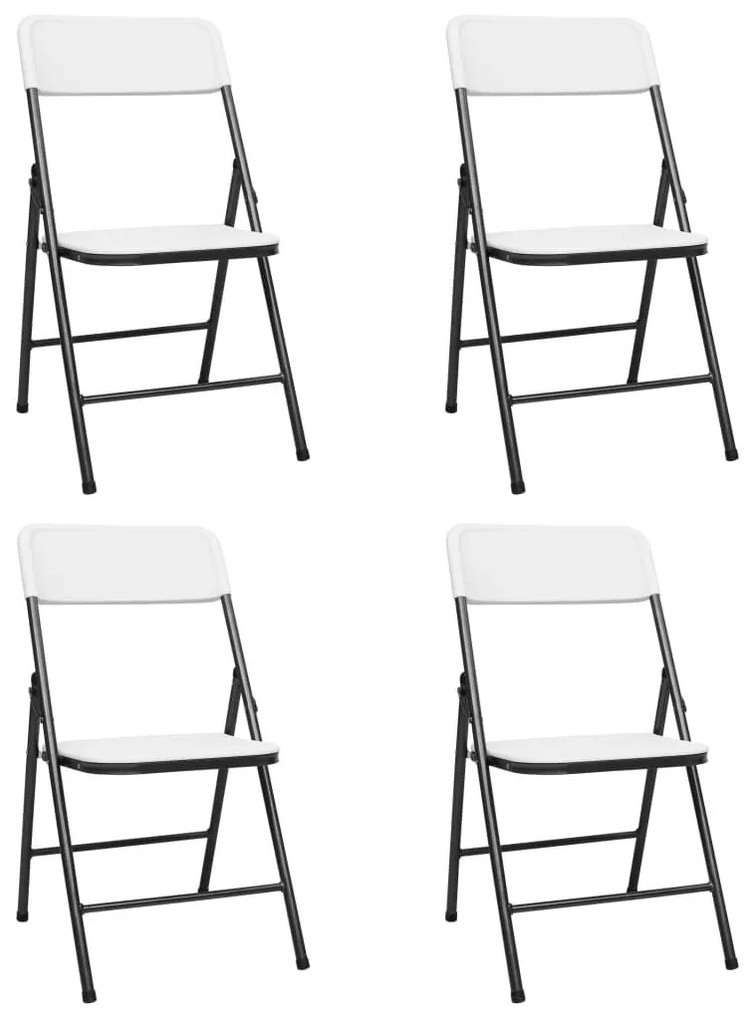 Καρέκλες Κήπου Πτυσσόμενες 4 τεμ. Λευκές από HDPE - Λευκό