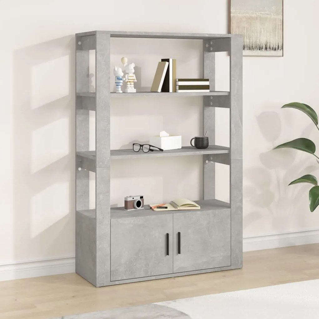 vidaXL Ντουλάπι Γκρι Σκυροδέματος 80x30x119,5 εκ. Επεξεργασμένο Ξύλο