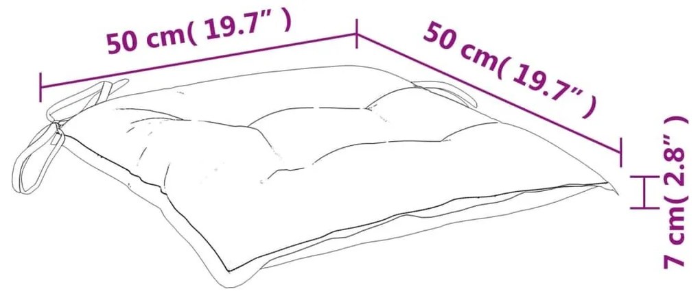 Μαξιλάρια Καρέκλας 6 τεμ. Μαύρο Καρό 50 x 50 x 7 εκ. Υφασμάτινα - Πολύχρωμο