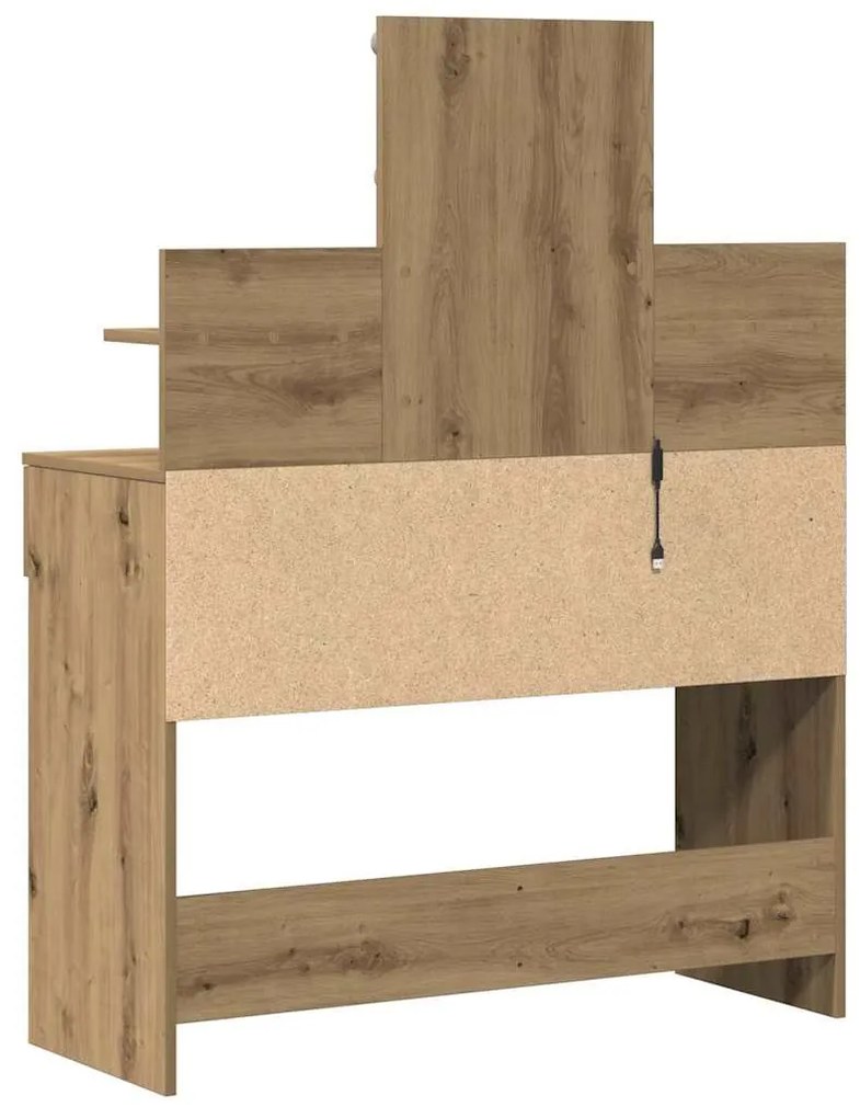 vidaXL Κομοδίνο artisan δρυς 100 x 40 x 130 εκ Επεξεργασμένο ξύλο