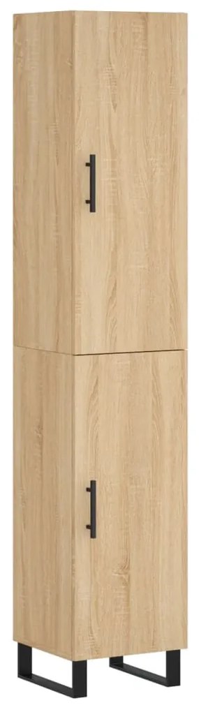 vidaXL Μπουφές Sonoma δρυς 34,5 x 34 x 180 εκ. από Επεξεργασμένο Ξύλο