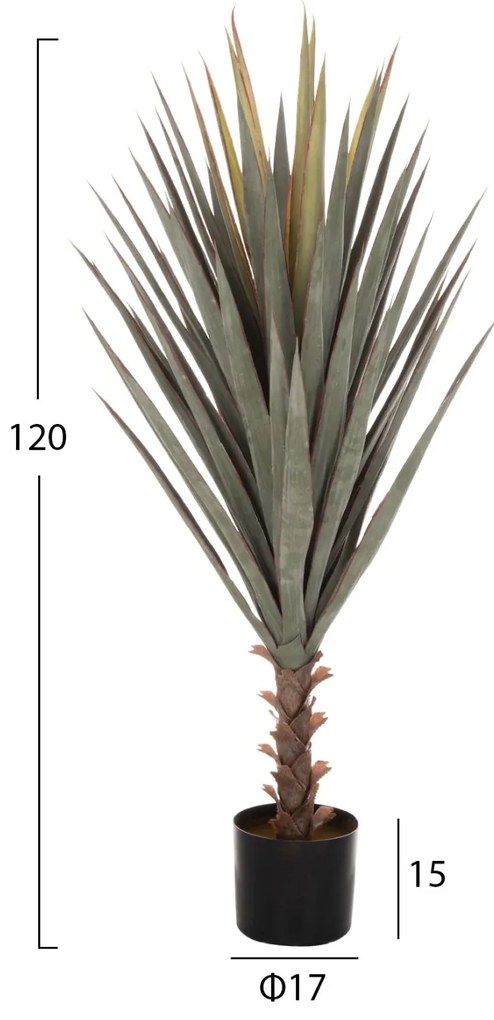 Διακοσμητικό Συνθετικό Φυτό Sisal Agave Σε Γλάστρα 120Υεκ.