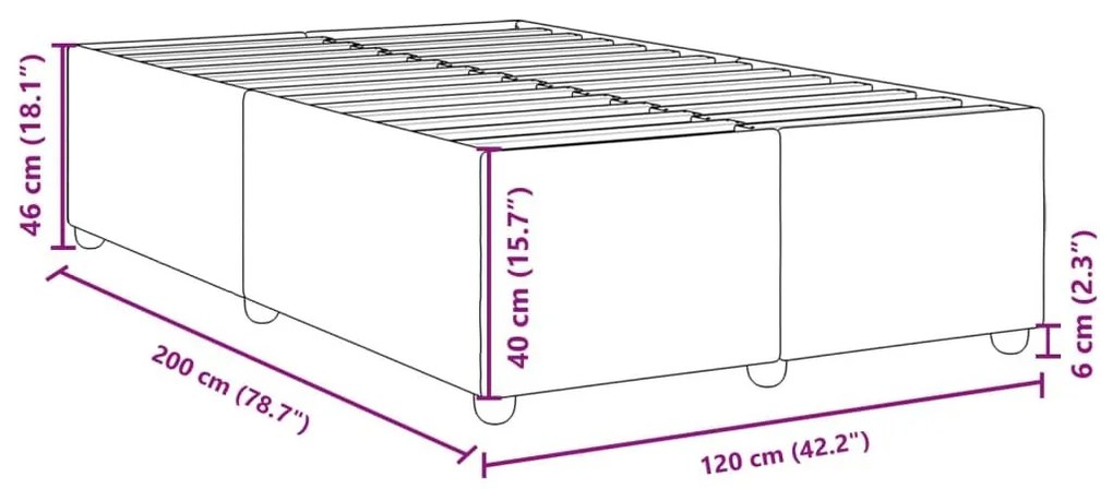 Σκελετός Κρεβατιού Χωρίς Στρώμα Μαύρο 120x200 εκ. Υφασμάτινο - Μαύρο