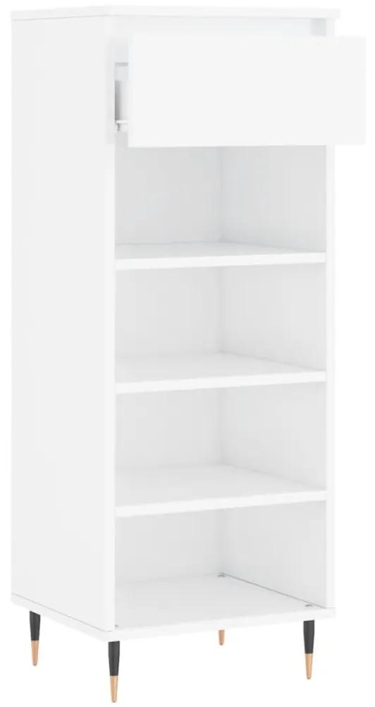 Παπουτσοθήκη Γυαλιστερό Λευκό 40x36x105 εκ. Επεξεργασμένο Ξύλο - Λευκό