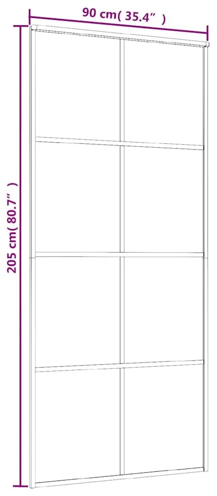 vidaXL Συρόμενη Πόρτα Λευκή 90 x 205 εκ. από Γυαλί ESG / Αλουμίνιο