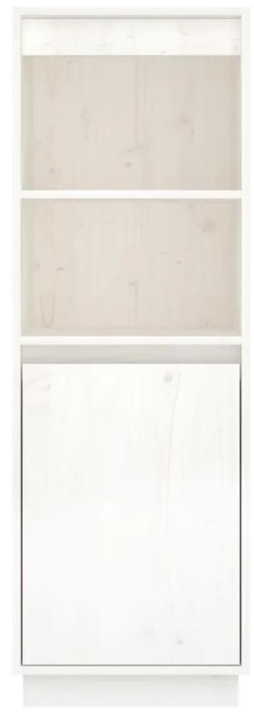 Ντουλάπι Ψηλό Λευκό 37 x 34 x 110 εκ. από Μασίφ Ξύλο Πεύκου - Λευκό