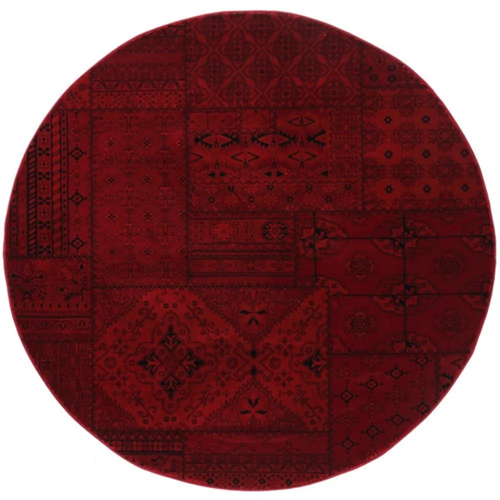 Χαλί Afgan 7675A Round Dark Red Royal Carpet 160X160 Round