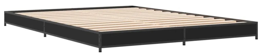 vidaXL Πλαίσιο Κρεβατιού Μαύρο 120x200 εκ. Επεξ. Ξύλο &amp; Μέταλλο