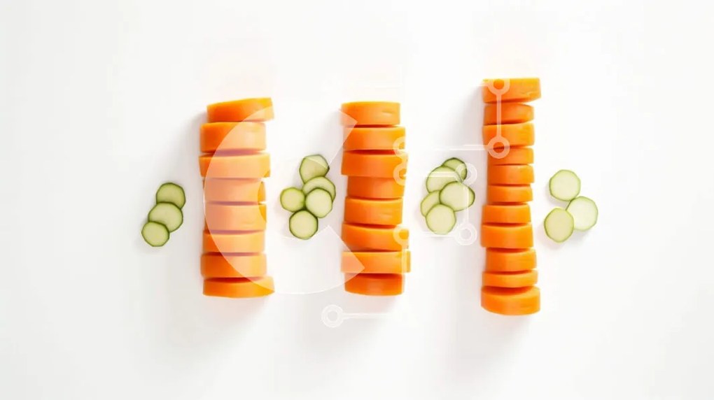 Σετ των 2 Intra Συλλεκτικό Ξύλινο Παζλ Plywood 4mm - Ανάποδη Τριγωνική Σαλάτα Καρότο και Αγγούρι Σε Ξύλινο Κουτί - Διαστάσεις: 10x10 cm – 25 κομμάτια