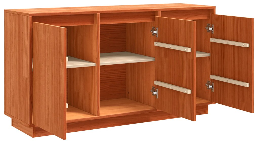 vidaXL Πλαϊνό γραφείο Καφέ 111 x 34 x 60 εκ Μασίφ ξύλο πεύκου