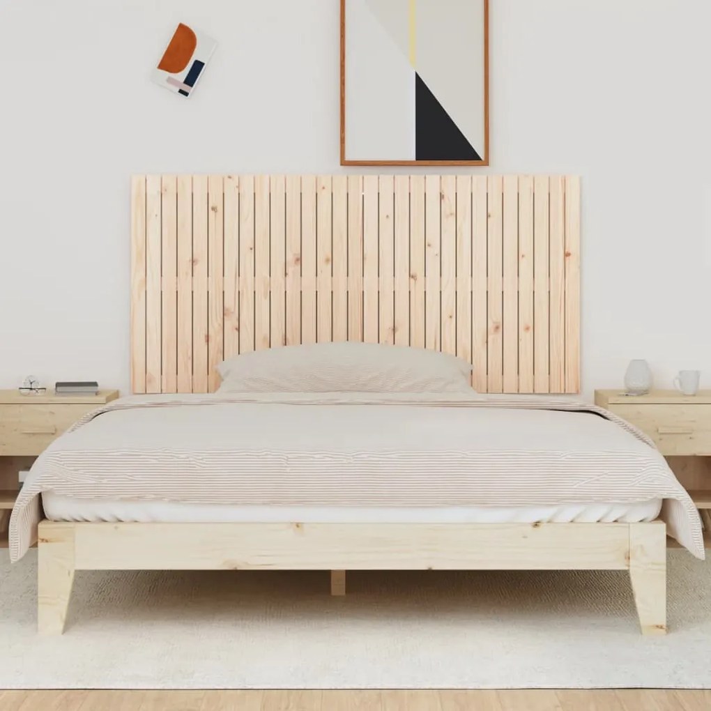 vidaXL Κεφαλάρι Επιτοίχιο 185x3x90 εκ. από Μασίφ Ξύλο Πεύκου