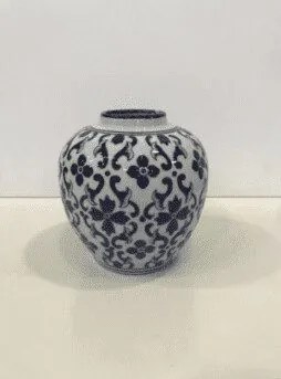 Bonsai Home Δοχείο Διακοσμητικό Κεραμικό 16x19εκ Μπλε/Λευκό
