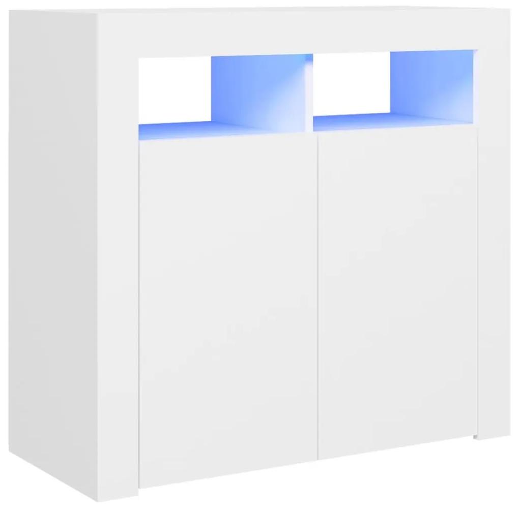 Ντουλάπι με LED Λευκό 80 x 35 x 75 εκ. - Λευκό