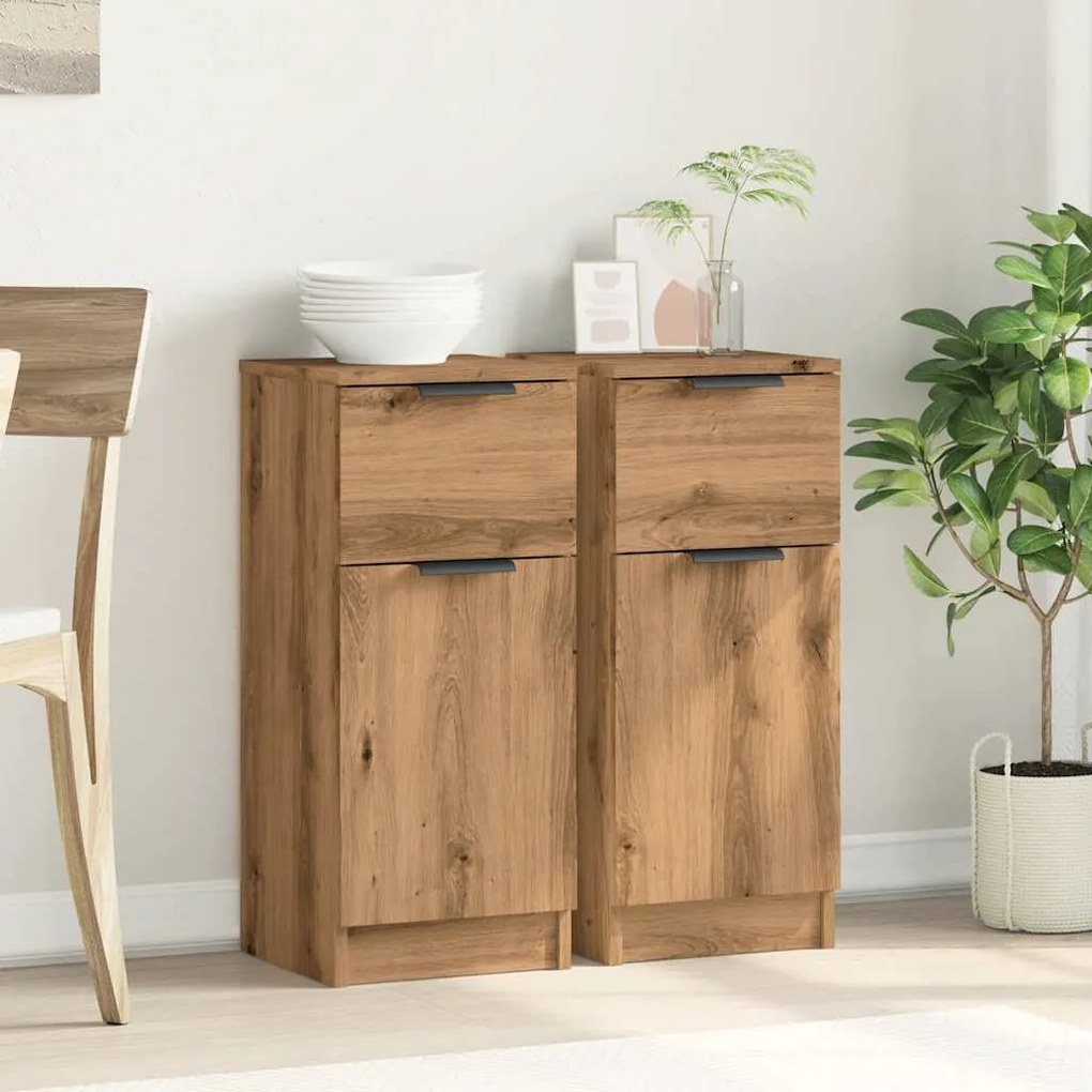 vidaXL Sideboards 2 τεμάχια Artisan Oak 30x30x70cm Κατασκευασμένο ξύλο