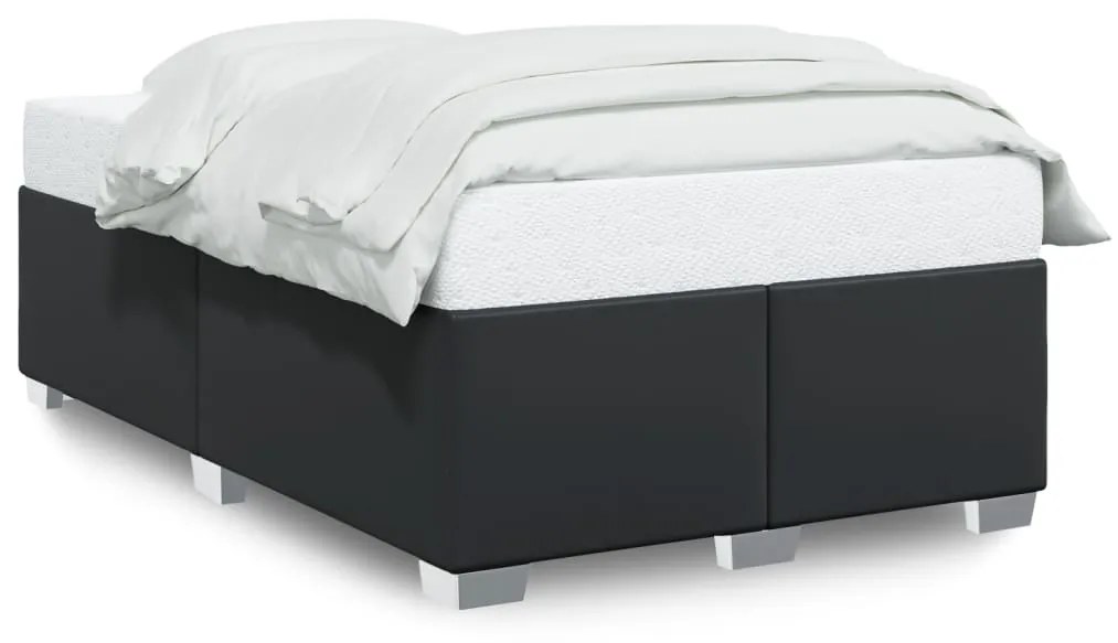 Σκελετός Κρεβατιού Χωρίς Στρώμα Μαύρο 120x190 εκ.Συνθ. Δέρμα