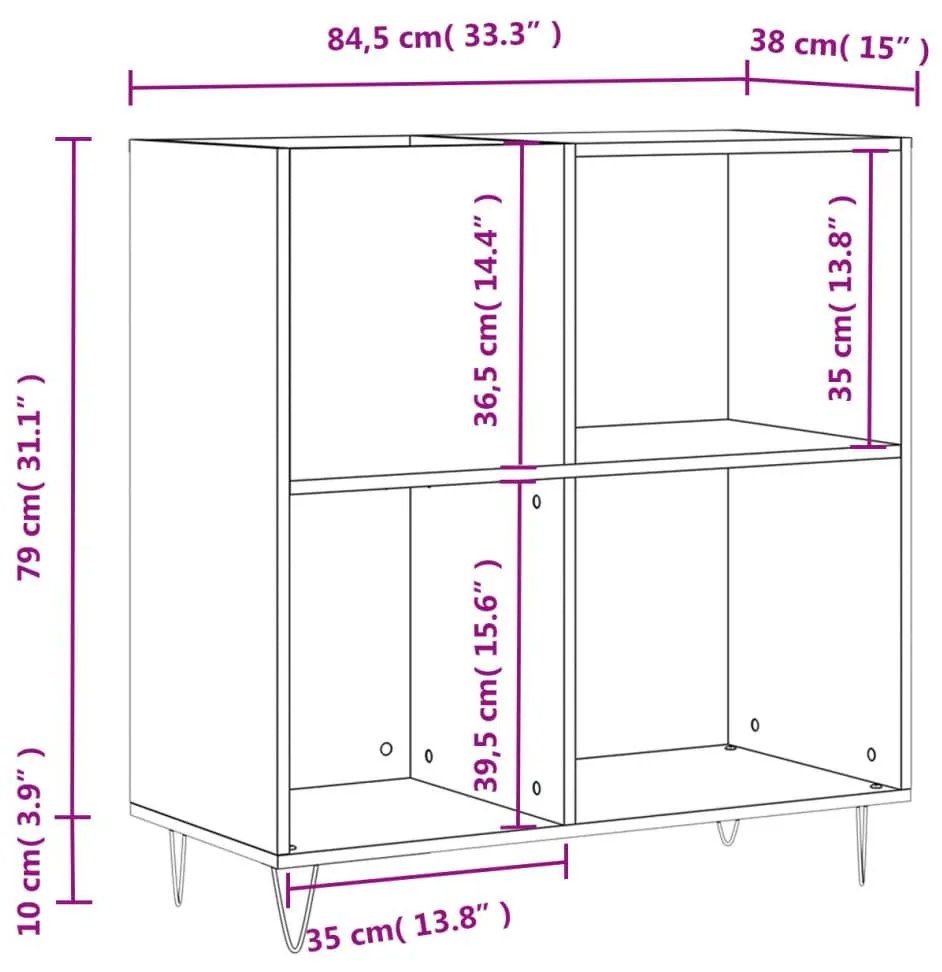 Δισκοθήκη Sonoma Δρυς 84,5 x 38 x 89 εκ. από Επεξεργασμένο Ξύλο - Καφέ