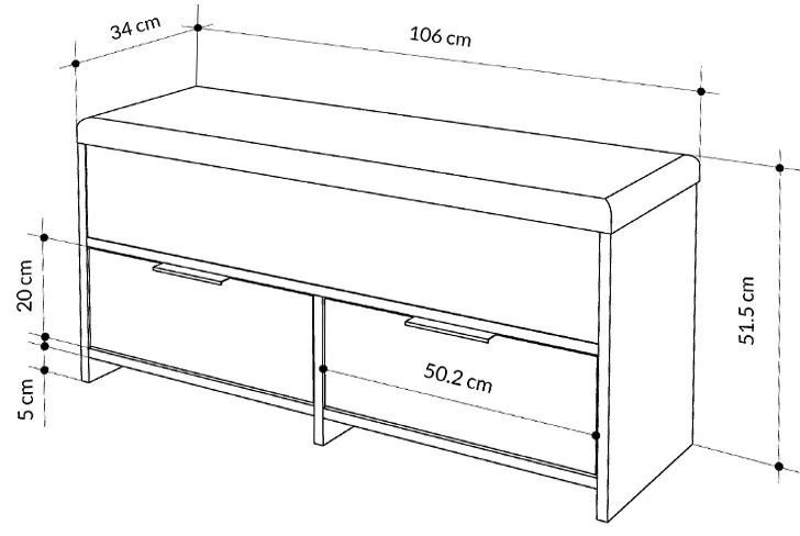 Παπουτσοθήκη Cove Megapap χρώμα ανθρακί 106x34x51,5εκ. - GP037-0204,2