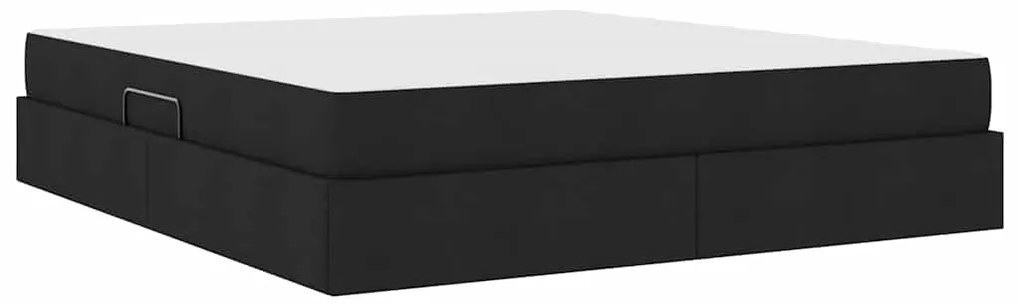vidaXL Κρεβάτι με αποθηκευτικό χώρο και στρώμα Μαύρο 180 x 200 cm