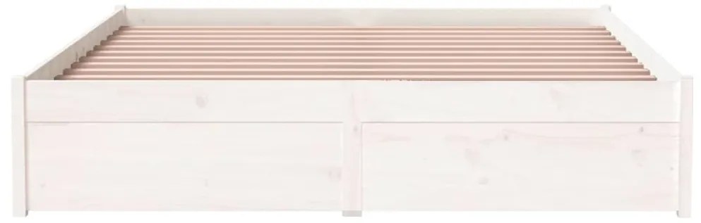 vidaXL Πλαίσιο Κρεβατιού Λευκό 140 x 200 εκ. από Μασίφ Ξύλο