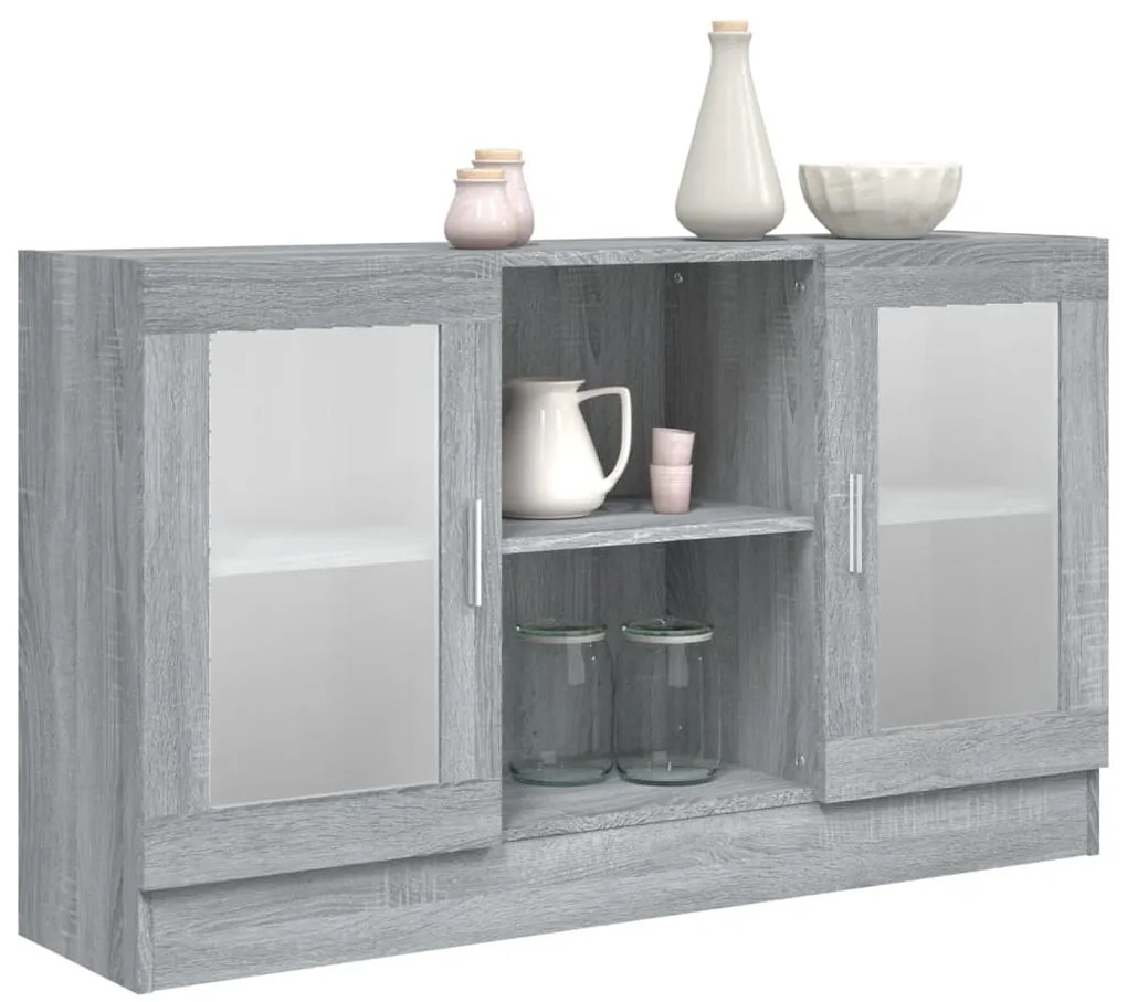 vidaXL Βιτρίνα Γκρι Sonoma 120x30,5x70 εκ. από Επεξεργασμένο Ξύλο